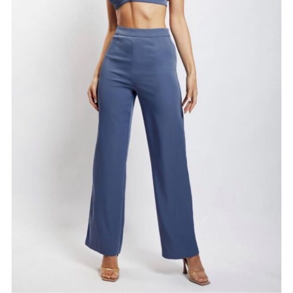 ✨Meshki Saskia Straight Leg Steel Blue Sz Large Trousers✨ - Picture 1 of 7
